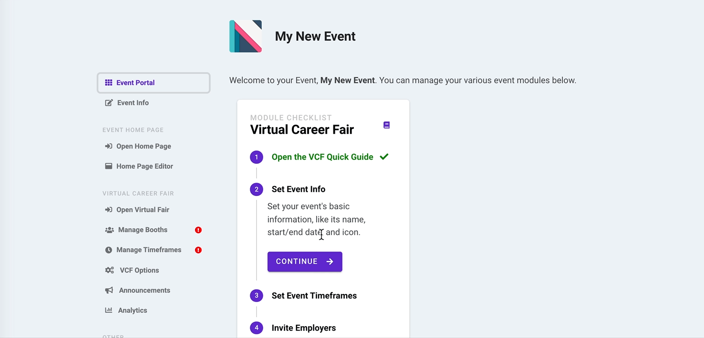 A Sample Eventus.io Event Home Page